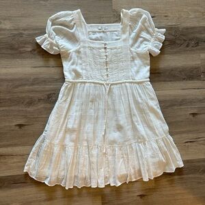 Madewell Puff Sleeve Drawstring Dress